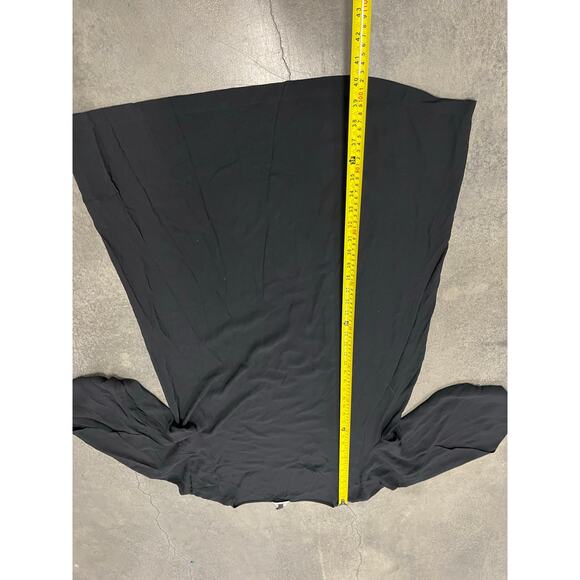 Eileen Fisher 100% Silk Short Sleeve Black Shift Dress Midi Size L - Picture 3 of 6